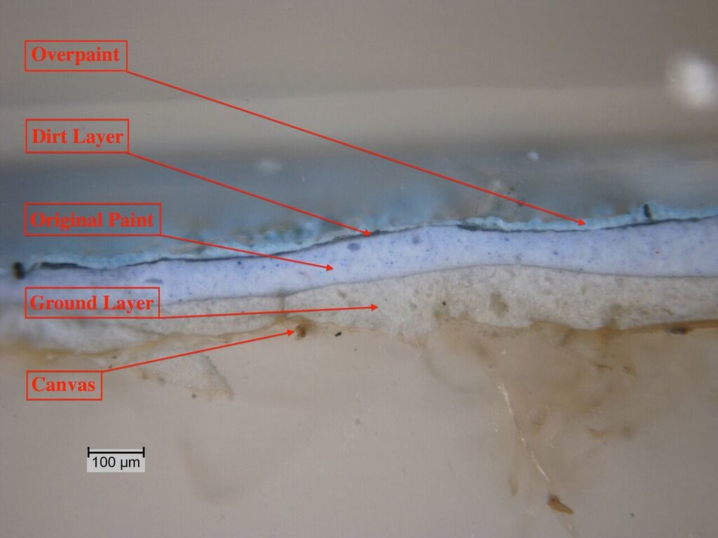 Cross-section paint sample-visible light